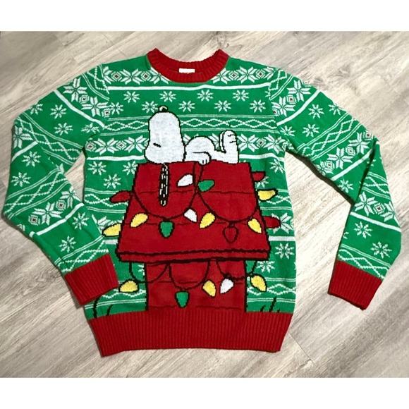 Snoopy Peanuts ugly Xmas‎ sweater size medium - Picture 1 of 5